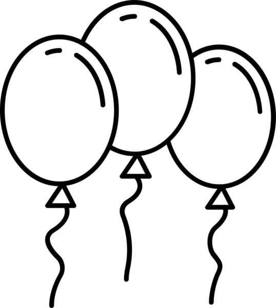 Ícone Evento Celebração Balão Estilo Esboço —  Vetores de Stock