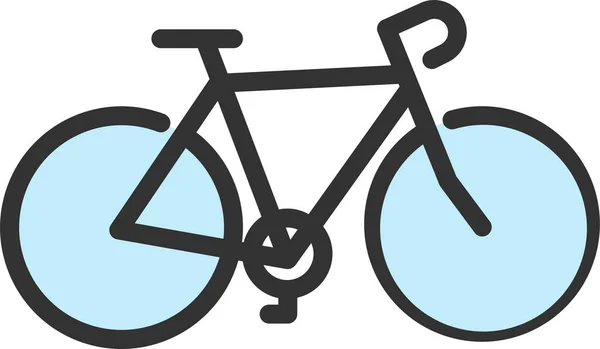 Vélo Vélo Icône Cycliste Dans Style Contour Rempli — Image vectorielle