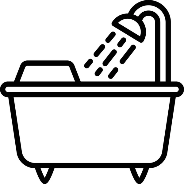 Μπάνιο Ντους Εικονίδιο Μπανιέρα — Διανυσματικό Αρχείο