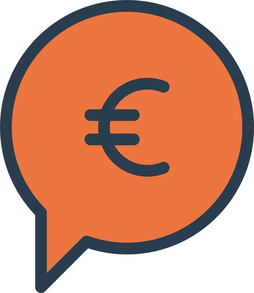 Bubble Chat Euro Pictogram Gevulde Outline Stijl — Stockvector