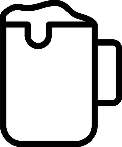 Alkohol Pić Szklaną Ikonę Stylu Zarysu — Wektor stockowy
