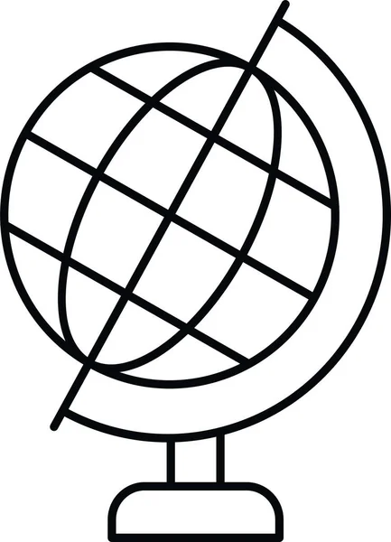 Globe Karta Kontor Ikon Kontur Stil — Stock vektor