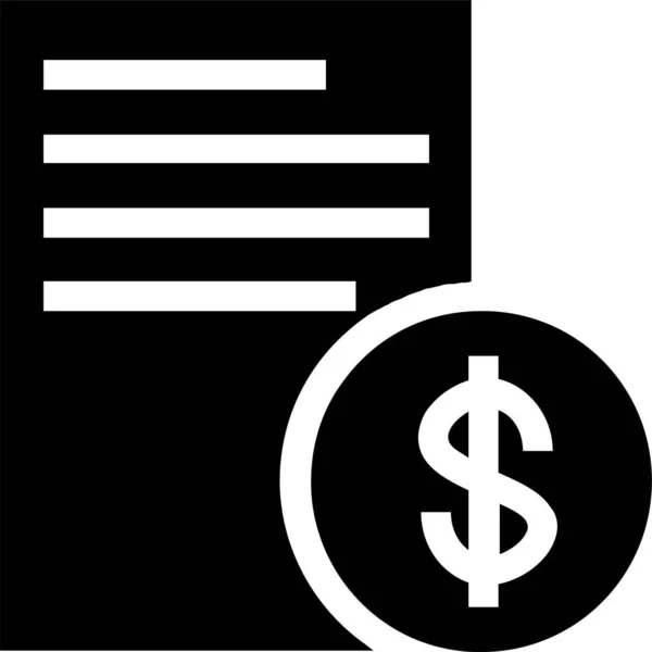 Datové Dokumenty Dolarové Ikony Pevném Stylu — Stockový vektor
