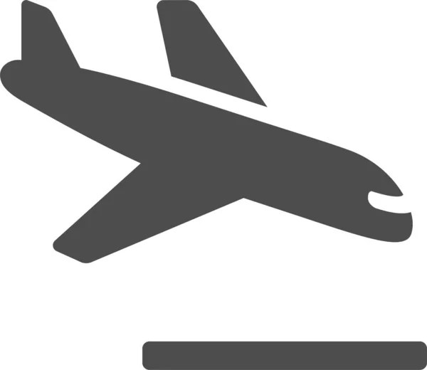Значок Аварії Аеропорту Літака Суцільному Стилі — стоковий вектор
