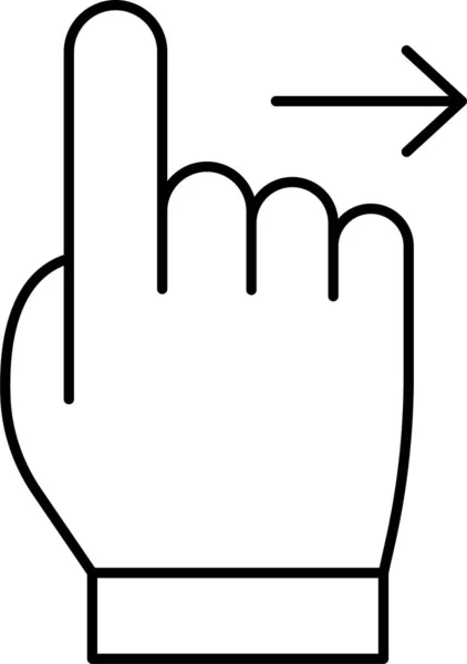 Flick Gesto Ruční Ikona Kategorii Touch Hand Gesto — Stockový vektor