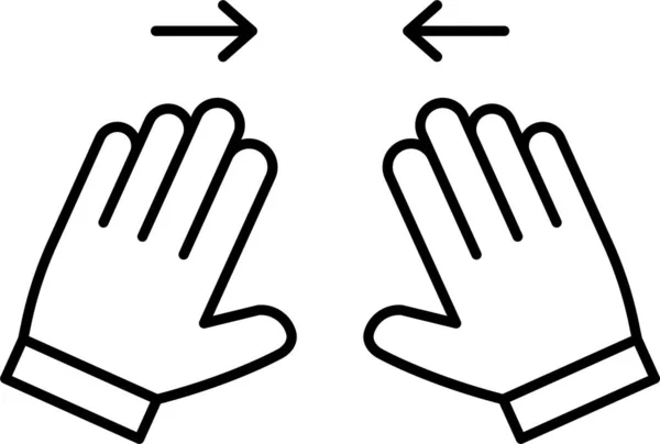 触摸手势类别中的Flick手势手势图标 — 图库矢量图片
