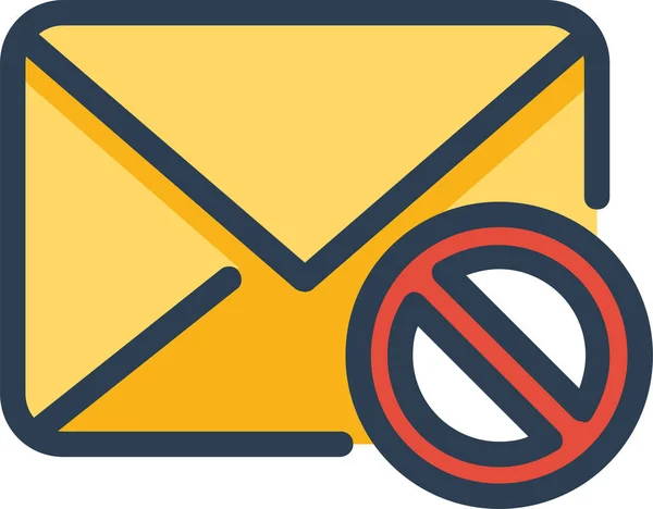 Bloque Cancelar Icono Correo Electrónico Estilo Contorno Lleno — Vector de stock