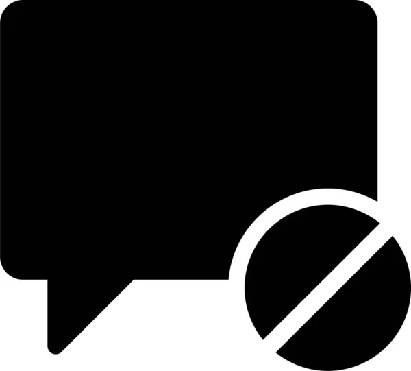 Bloquer Chat Icône Conversation Dans Style Solide — Image vectorielle
