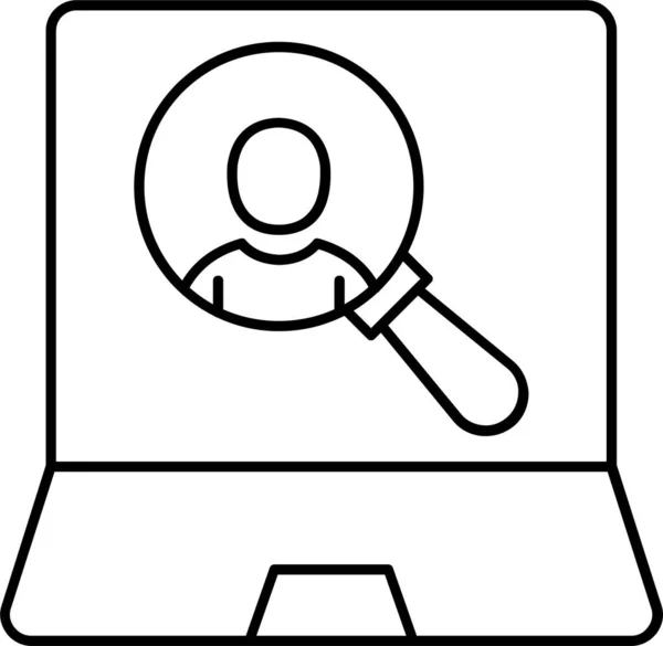 Εικονίδιο Προφίλ Laptop Λογαριασμού Στυλ Περίγραμμα — Διανυσματικό Αρχείο