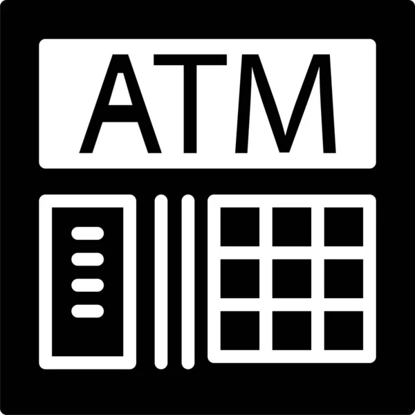 Atm Bank Credit Icon Solid Style — Vettoriale Stock