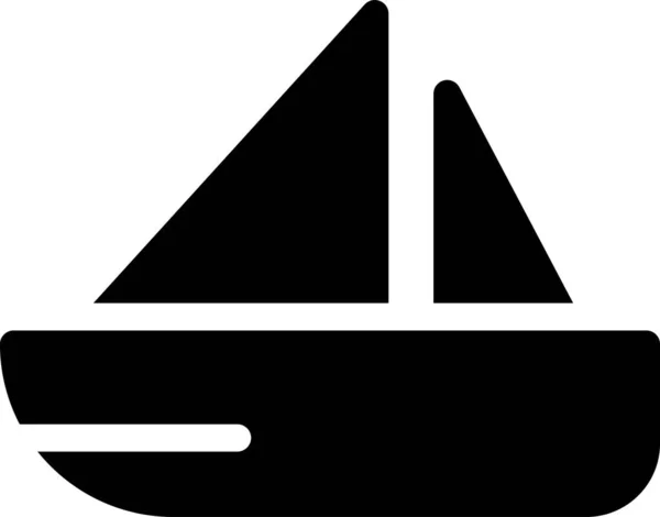 Boot Cruise Schip Icoon Solide Stijl — Stockvector
