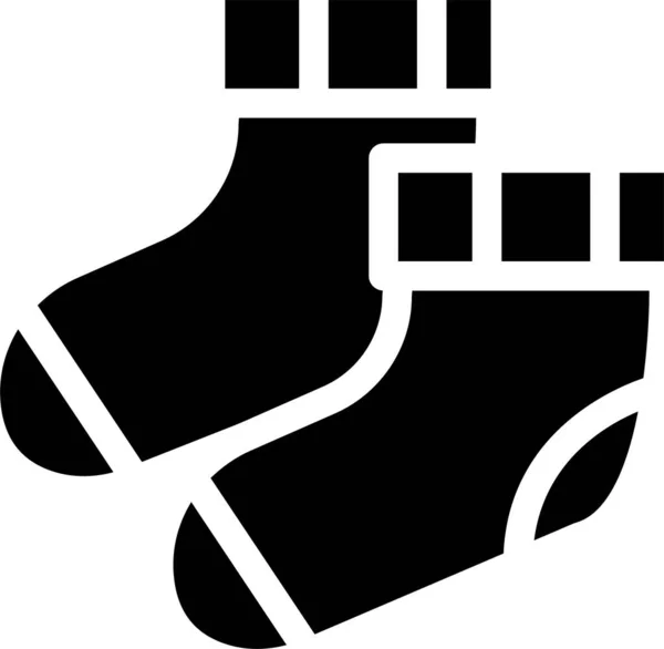 Ύφασμα Κάλτσες Μόδας Εικονίδιο Στερεό Στυλ — Διανυσματικό Αρχείο
