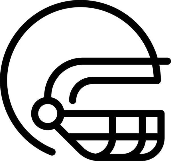 クリケットヘッドヘルメットアイコンのアウトラインスタイル — ストックベクタ
