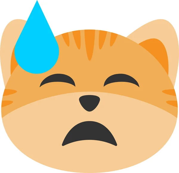 Macska Downcast Emoji Ikon — Stock Vector