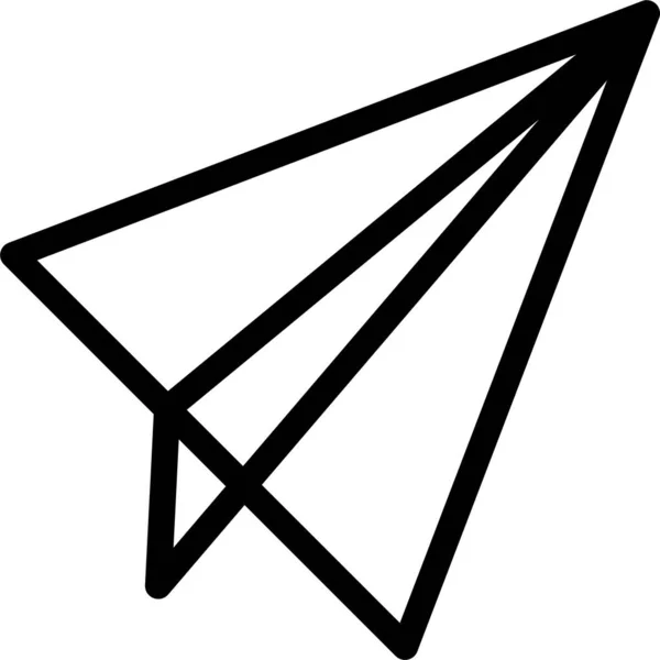 Post Nachricht Papierflugzeug Symbol Umriss Stil — Stockvektor