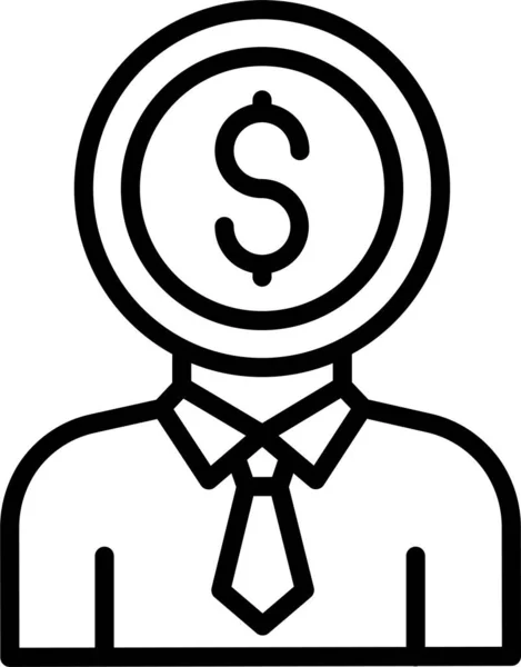 Dollar Avatar Currency Icon Outline Style — Stockvektor