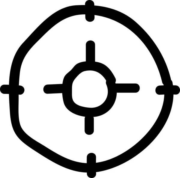 Cirkel Doelen Gps Pictogram Handgetekende Stijl — Stockvector