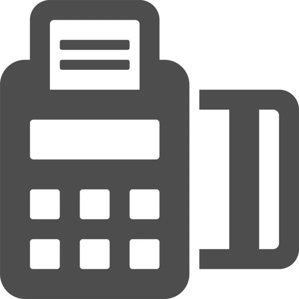 Card Reader Credit Card Machine Icon Solid Style —  Vetores de Stock