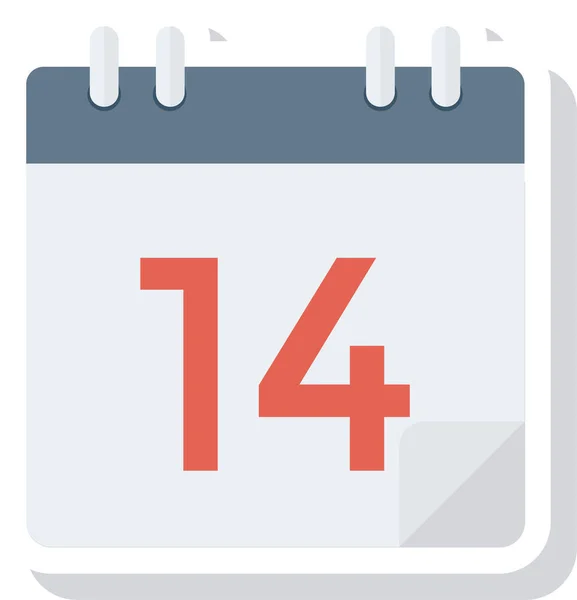 Calendario Fecha Horario Icono Estilo Plano — Vector de stock