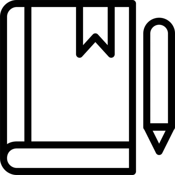 Book Bookmark Library Icon Outline Style — Vector de stock