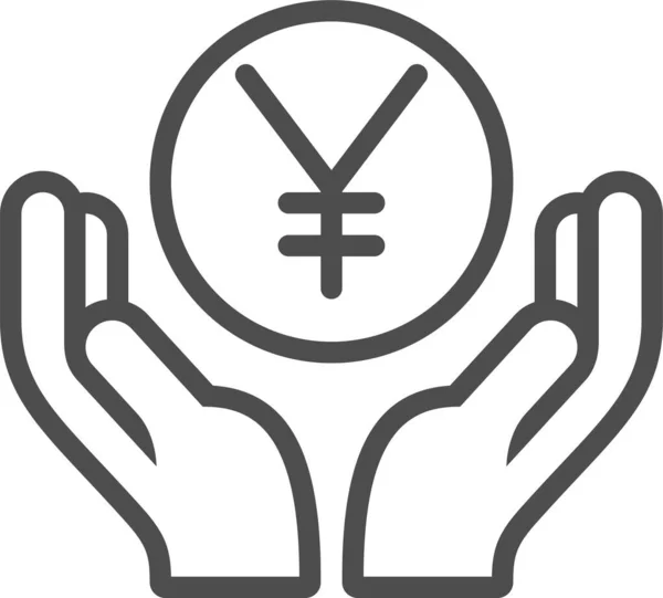 Yen Web Icon Design Semplice — Vettoriale Stock