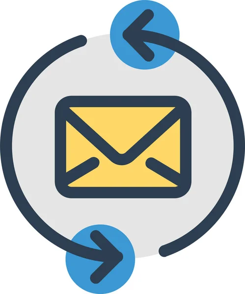 Ikona Aktualizace Mailové Obálky Stylu Vyplněného Osnovy — Stockový vektor