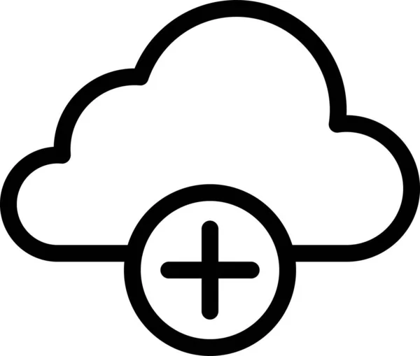 Add Cloud Database Icon Outline Style — 图库矢量图片