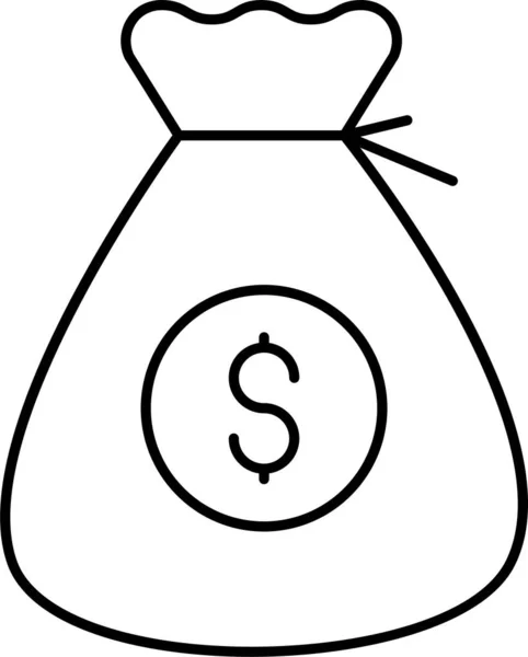 Çanta Dolar Para Simgesi — Stok Vektör