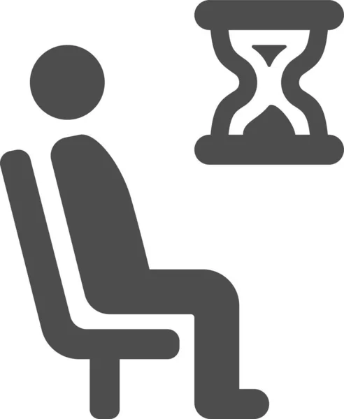 Chair Hourglass Man Icon Solid Style — Stock Vector