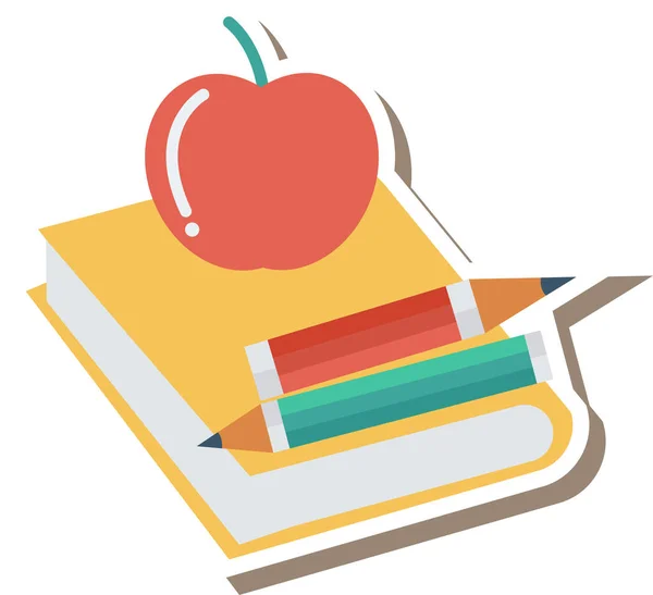 Ατζέντα Εικονίδιο Του Βιβλίου Μήλων Επίπεδη Στυλ — Διανυσματικό Αρχείο