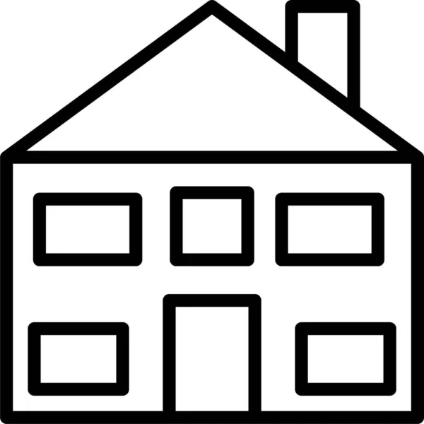Ícone Casa Construção Imobiliária Estilo Esboço — Vetor de Stock