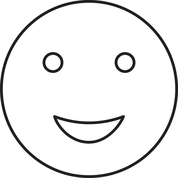 Emoji Emoticon Smiley Ikon Konturstil — Stock vektor