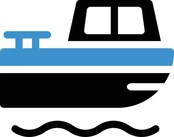 Csónak Kalóz Tenger Ikon Lapos Stílusban — Stock Vector