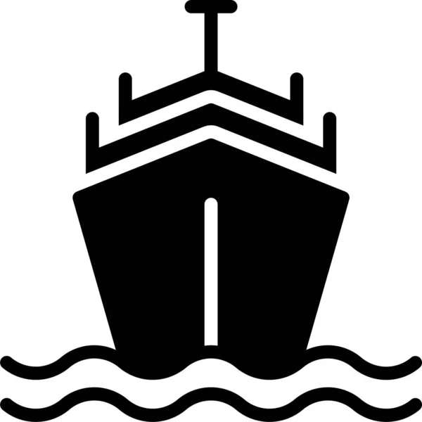 Boot Cruise Zeilen Pictogram Solid Stijl — Stockvector