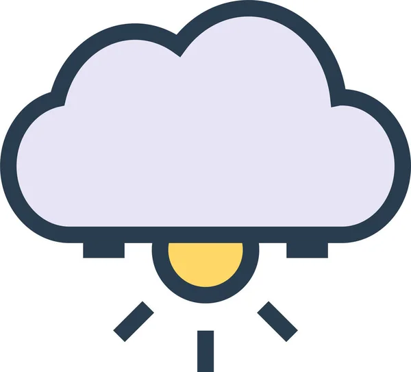 Icône Prévision Des Nuages Climatiques Dans Style Contour Rempli — Image vectorielle