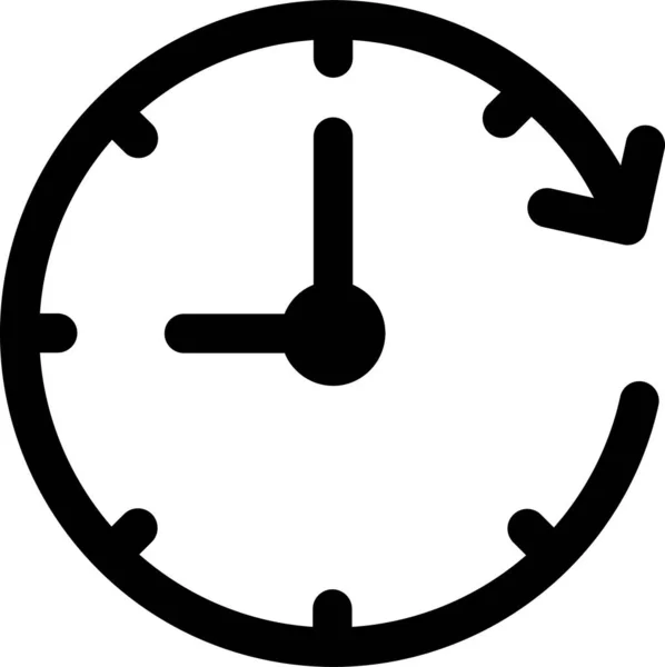 Alarme Ícone Relógio Anticlock Estilo Sólido —  Vetores de Stock