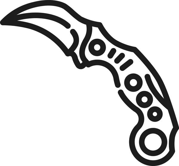 Claw Fighters Karambit Icon Outline Style — Stock Vector
