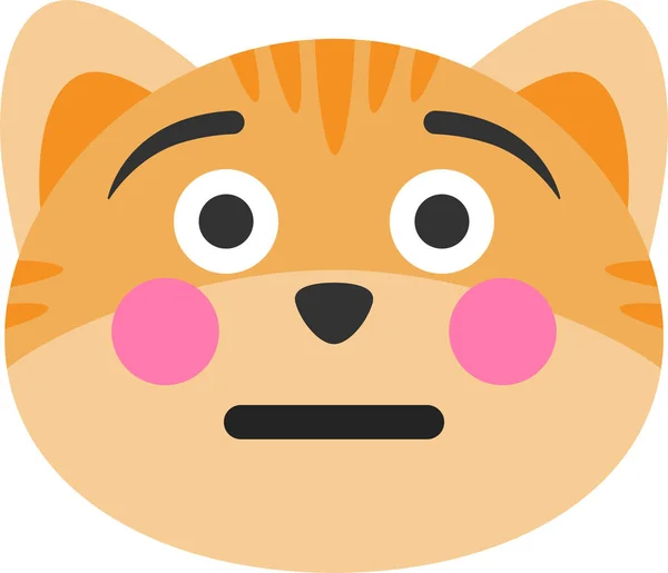 Pisica Obraji Emoji Icon — Vector de stoc