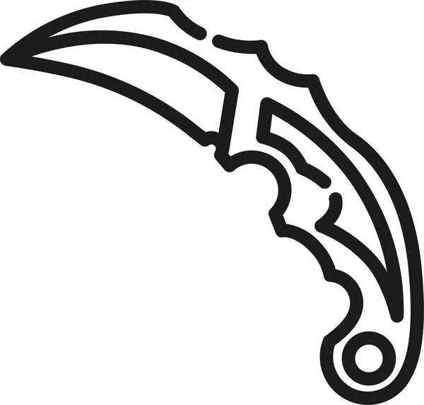 Claw Fighters Karambit Icon Outline Style — Stock Vector