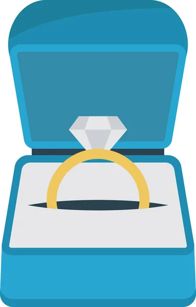 Engagement Jewel Ring Icon Flat Style — Vetor de Stock