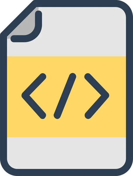 Clean Code Coding Document Icon Filled Outline Style — Vetor de Stock