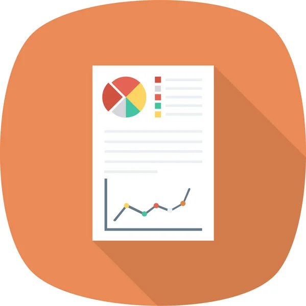 Analytics Documentenpictogram Platte Stijl — Stockvector