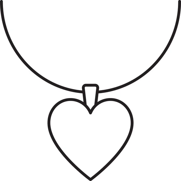 Joya Medallón Collar Icono Estilo Del Esquema — Archivo Imágenes Vectoriales