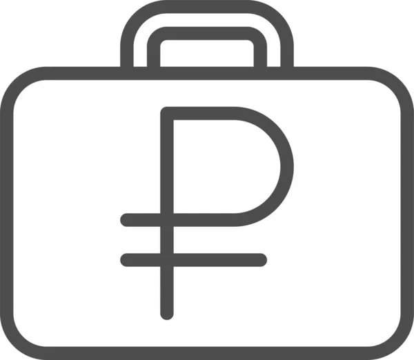 Bribe Briefcase Finance Icon Outline Style — Vettoriale Stock