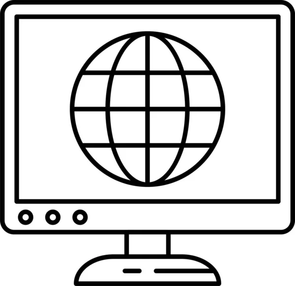 Ikona Przeglądarki Internetowej Stylu Zarysu — Wektor stockowy