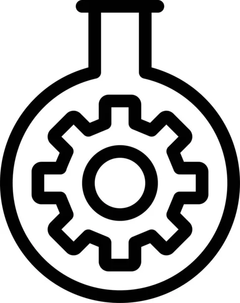 Cogwheel Cube Gear Icon Outline Style — Stock vektor