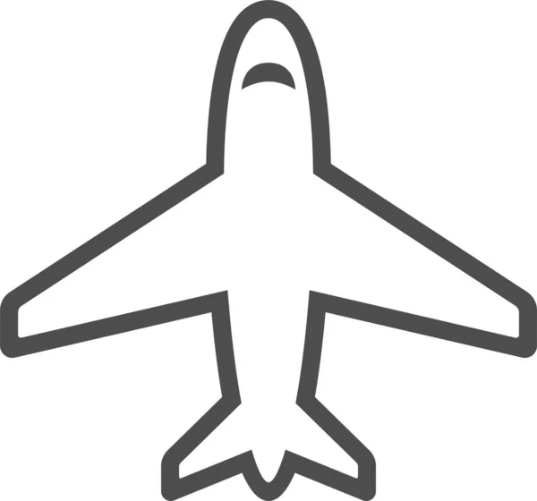 Aircraft Airplane Jumbo Jet Icon Outline Style — 图库矢量图片