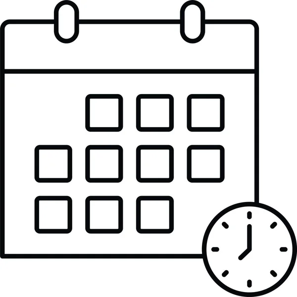 Ikona Harmonogramu Kalendarzowego Zarysie — Wektor stockowy