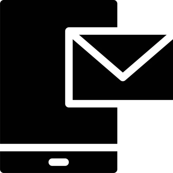 Icono Mensaje Correo Bandeja Entrada Estilo Sólido — Vector de stock