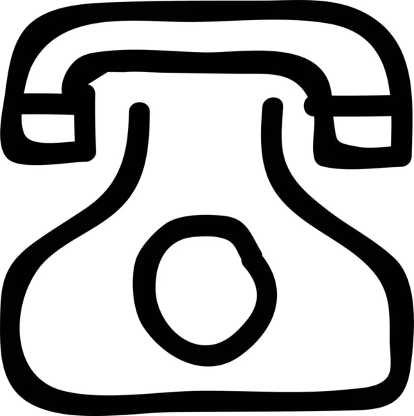 Call Communication Contact Icon Handdrawn Style — Stockvektor